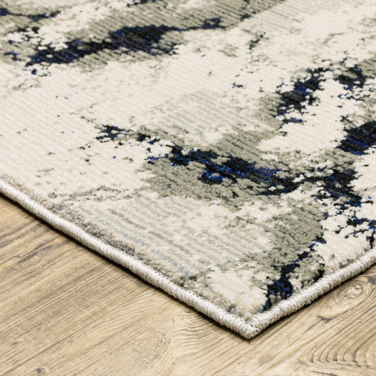 Evolution Ivory Beige Industrial Abstract Indoor Rug