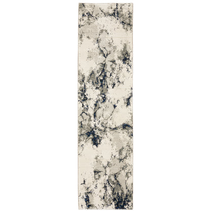 Evolution Ivory Beige Industrial Abstract Indoor Rug