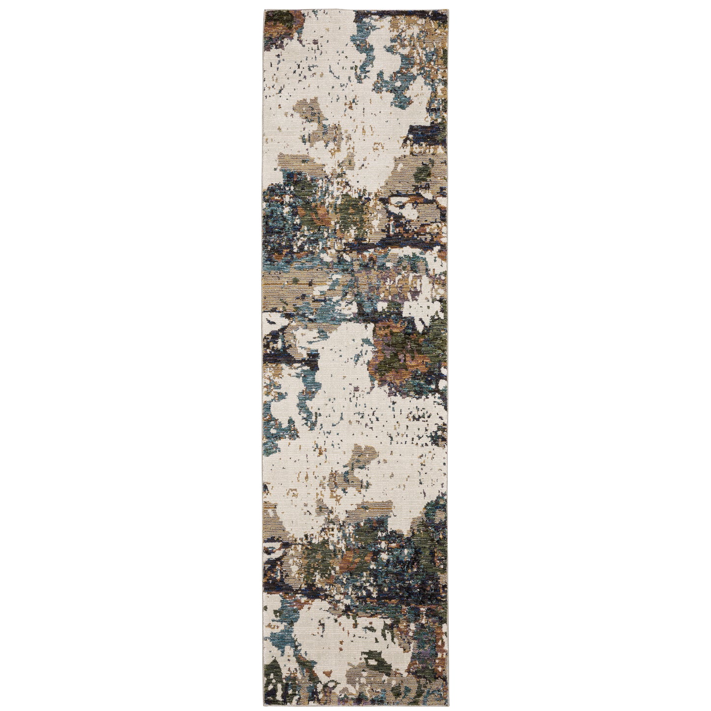 Evolution Ivory Multi Industrial Abstract Indoor Rug