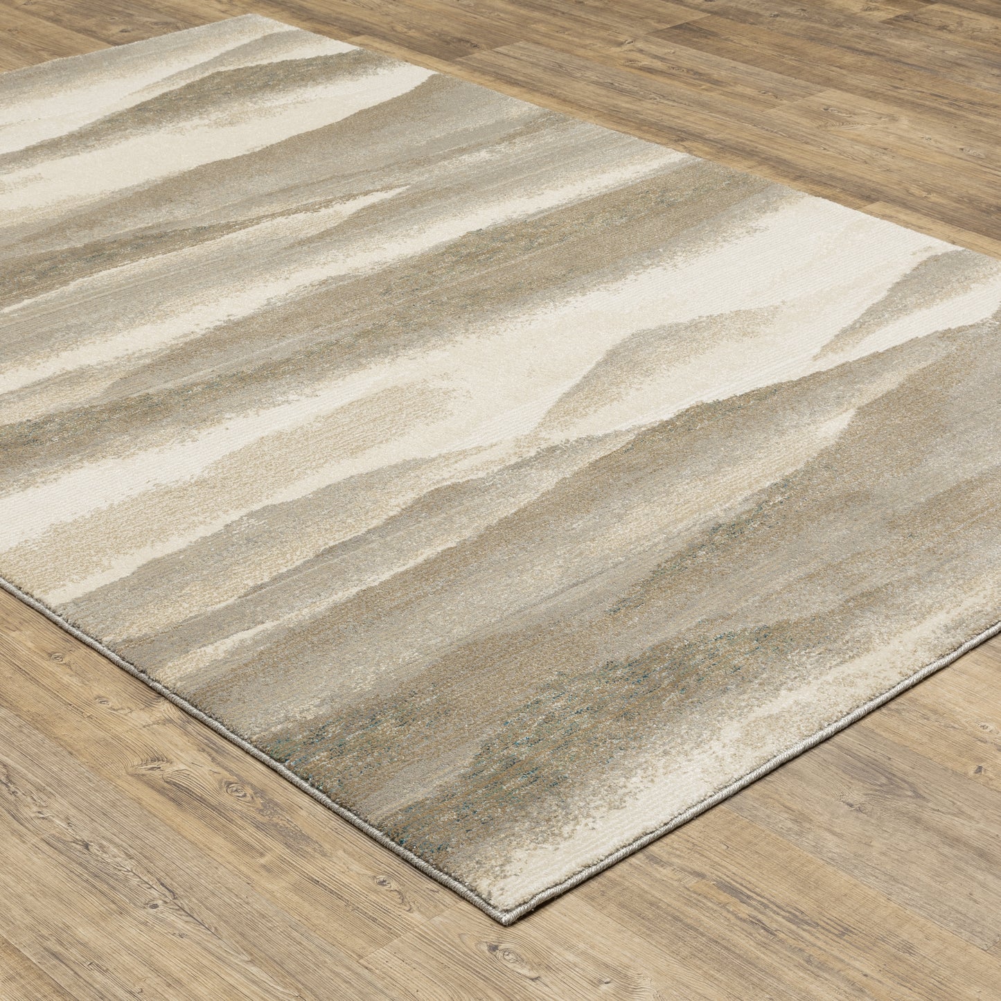 Evolution Beige Ivory Industrial Abstract Indoor Rug