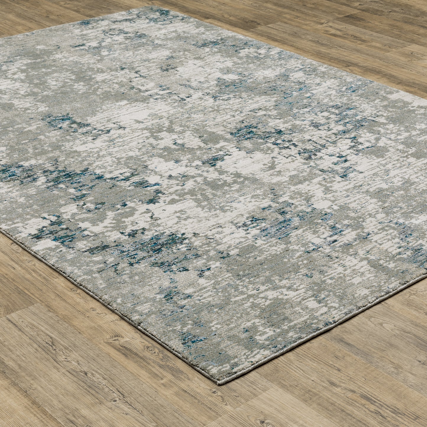 Evolution Grey Blue Industrial Abstract Indoor Rug