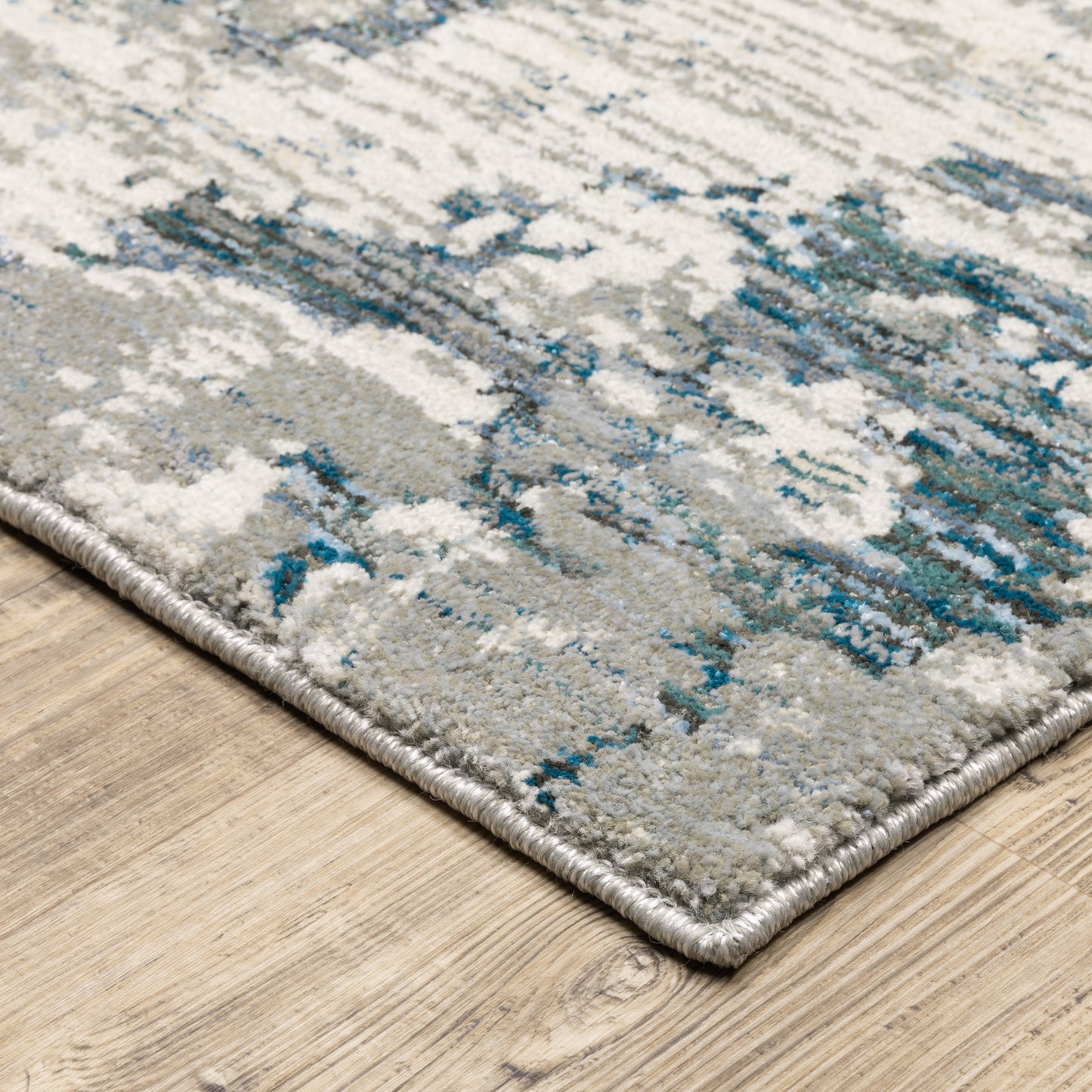 Evolution Grey Blue Industrial Abstract Indoor Rug