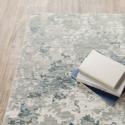 Evolution Grey Blue Industrial Abstract Indoor Rug