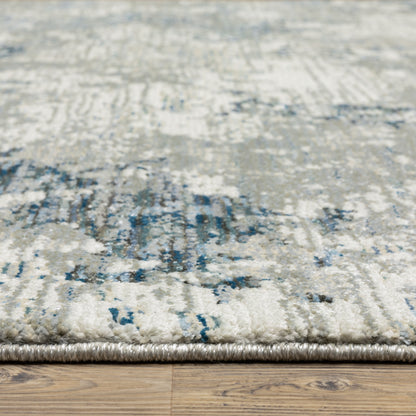 Evolution Grey Blue Industrial Abstract Indoor Rug