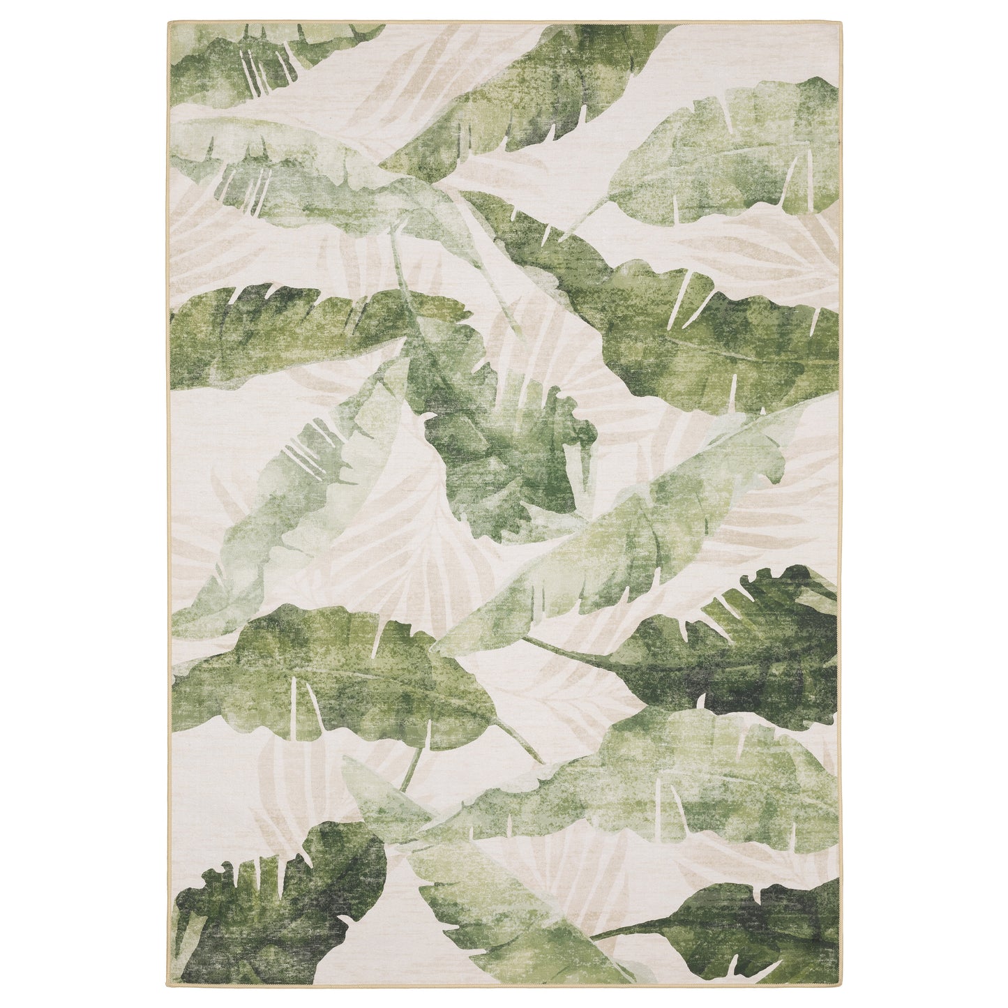 Fiji Beige Green Tropical Floral Indoor/Outdoor Rug