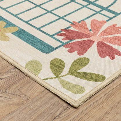 Fiji Beige Multi Novelty Floral Indoor/Outdoor Rug