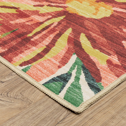 Fiji Beige Multi Tropical Floral Indoor/Outdoor Rug