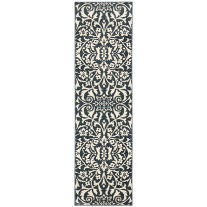 Fiona Blue Ivory Casual Floral Indoor Rug