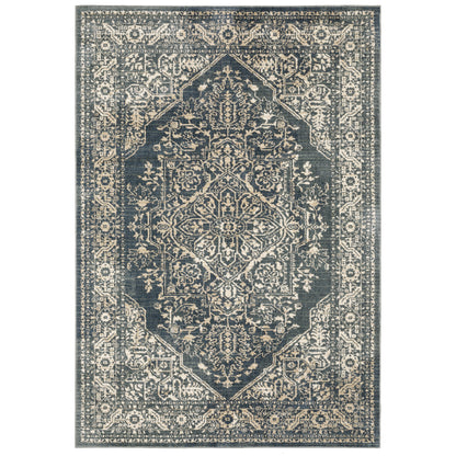 Fiona Blue Beige Traditional Oriental Indoor Rug