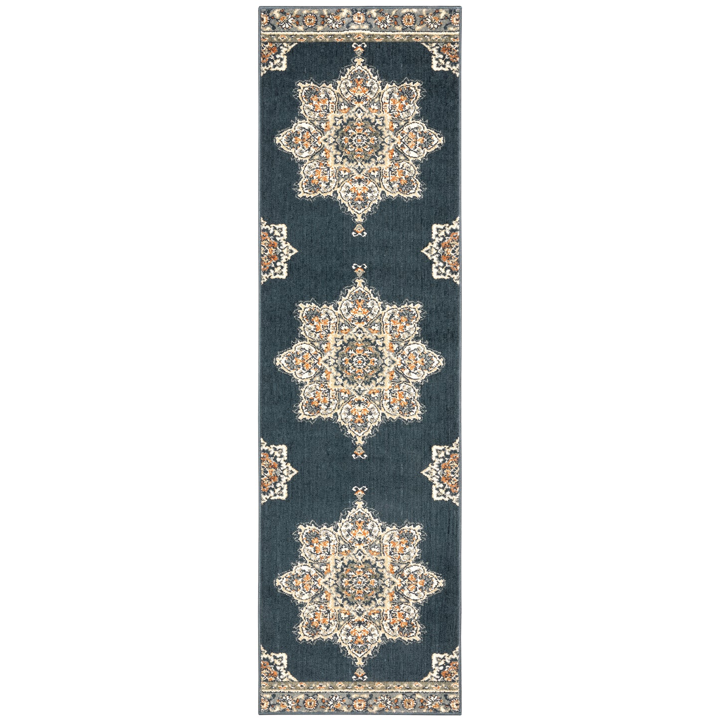 Fiona Blue Beige Traditional Oriental Indoor Rug