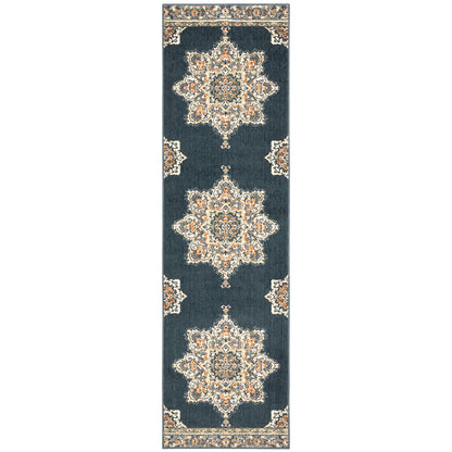 Fiona Blue Beige Traditional Oriental Indoor Rug