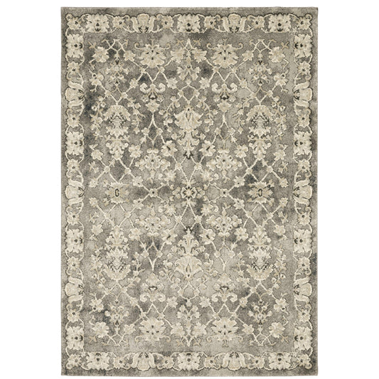 Florence Grey Beige Vintage Oriental Indoor Rug