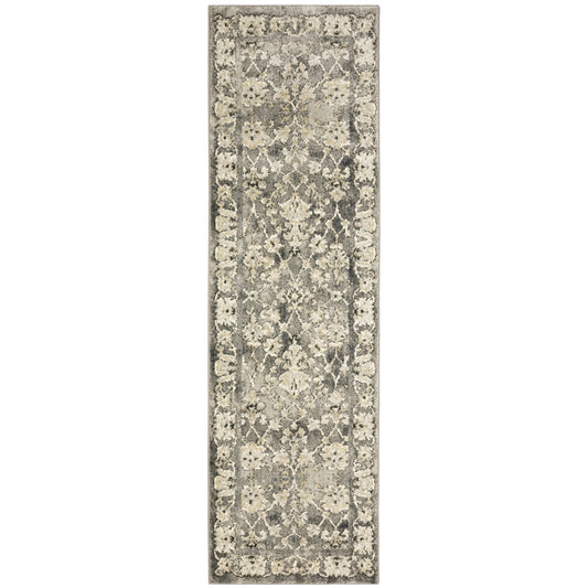 Florence Grey Beige Vintage Oriental Indoor Rug