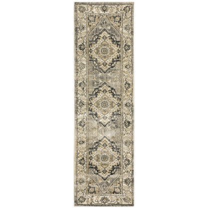 Florence Beige Grey Traditional Oriental Indoor Rug