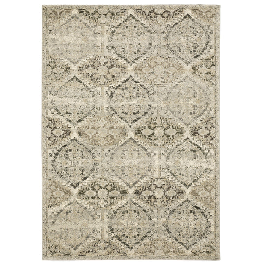 Florence Ivory Grey Vintage Floral Indoor Rug