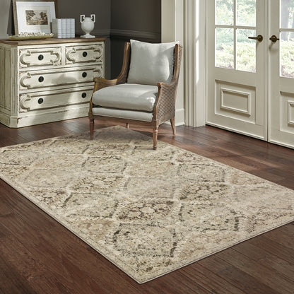 Florence Ivory Grey Vintage Floral Indoor Rug