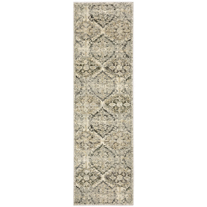 Florence Ivory Grey Vintage Floral Indoor Rug