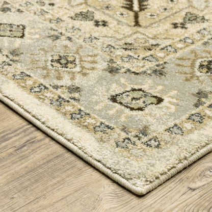 Florence Beige Grey Traditional Oriental Indoor Rug