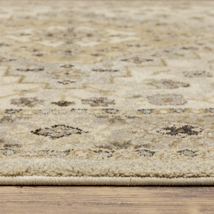 Florence Beige Grey Traditional Oriental Indoor Rug