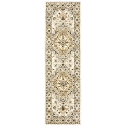 Florence Beige Grey Traditional Oriental Indoor Rug