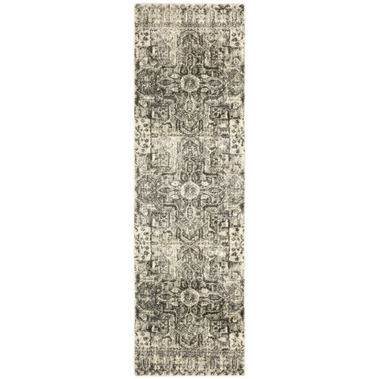 Florence Grey Ivory Vintage Oriental Indoor Rug