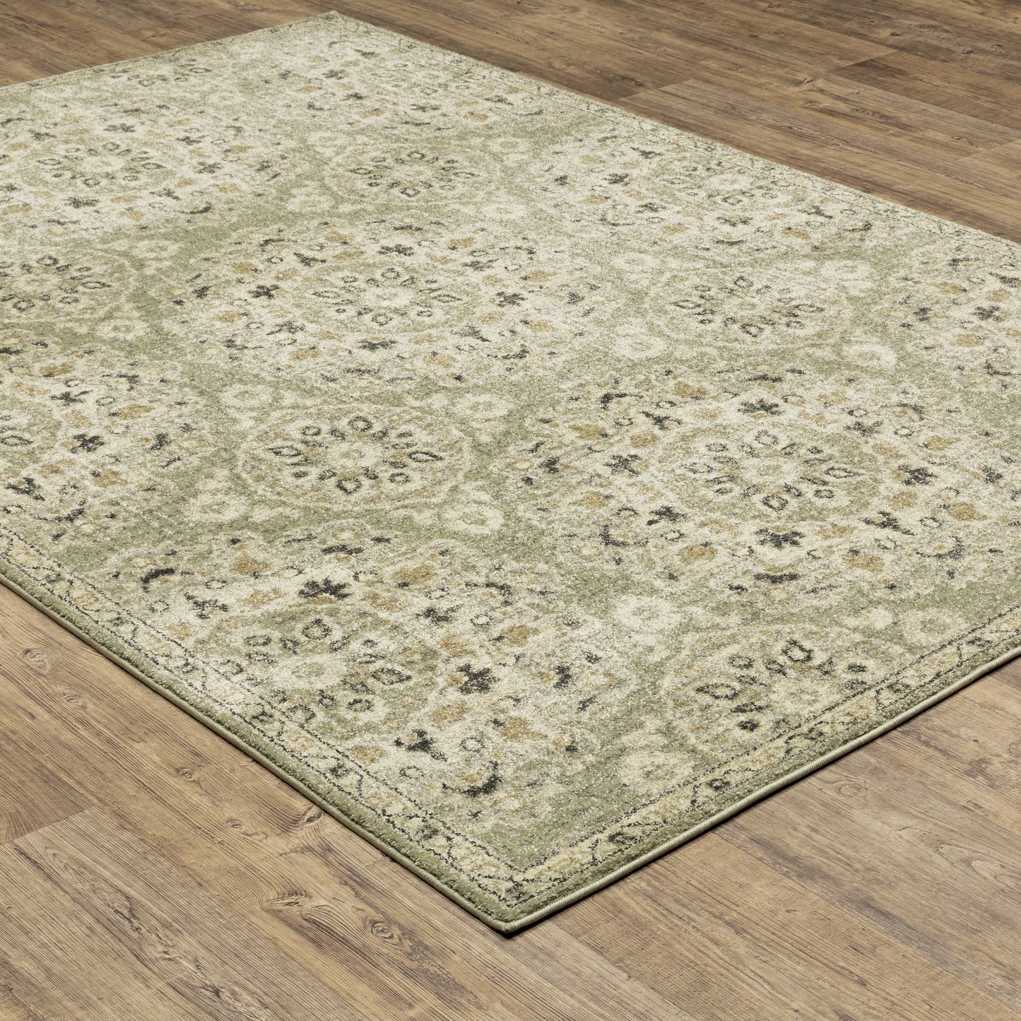 Florence Green Ivory Vintage Floral Indoor Rug