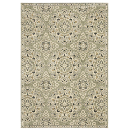 Florence Green Ivory Vintage Floral Indoor Rug