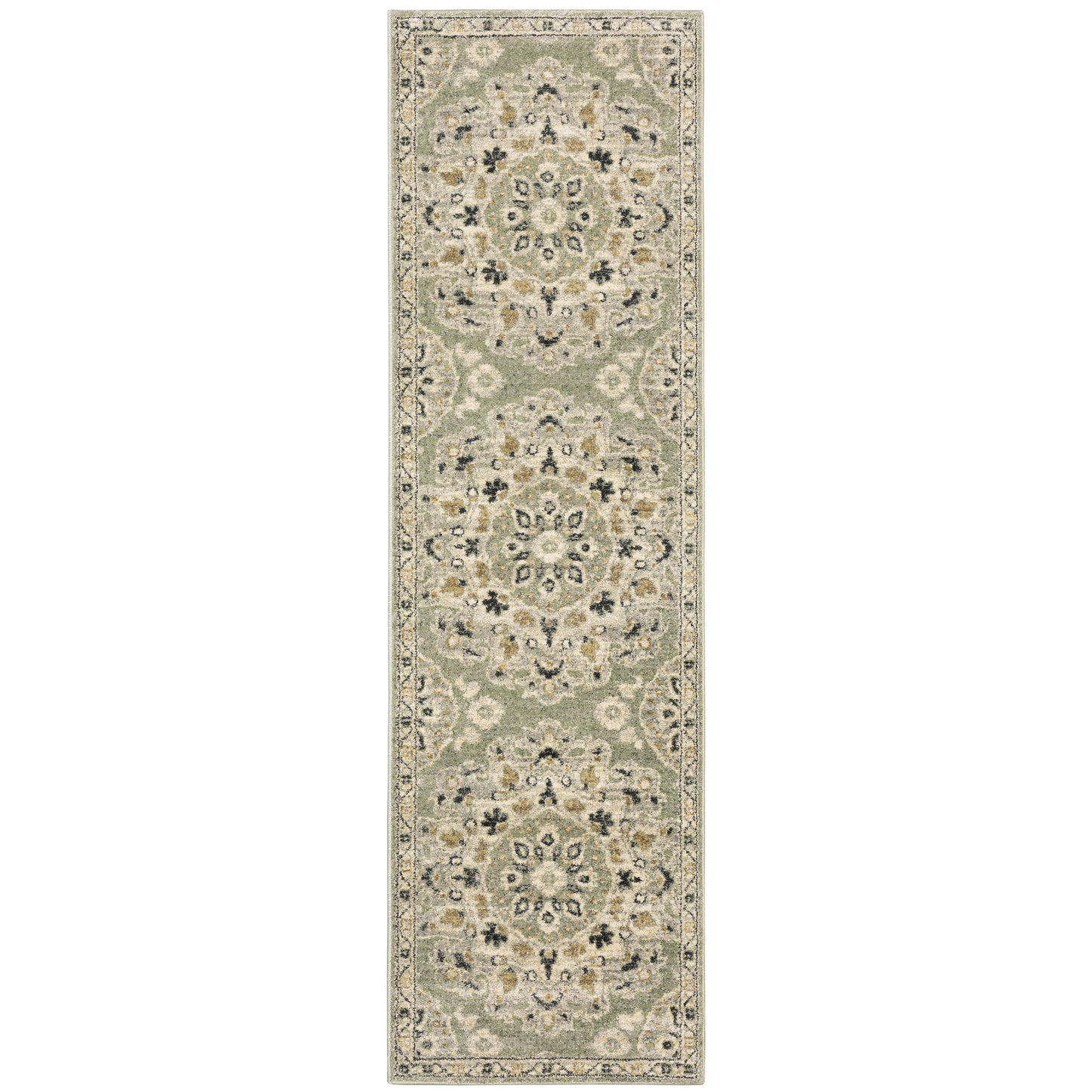 Florence Green Ivory Vintage Floral Indoor Rug