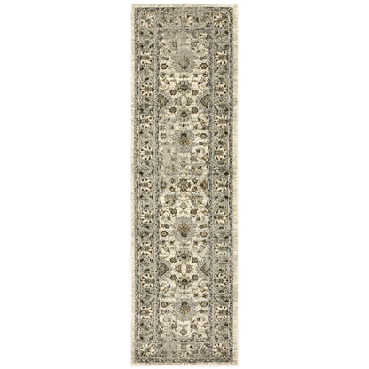 Florence Beige Grey Traditional Oriental Indoor Rug