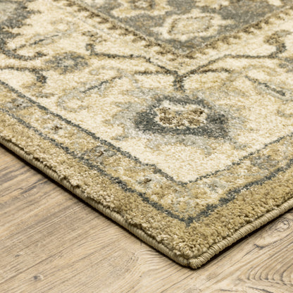 Florence Beige Grey Traditional Oriental Indoor Rug