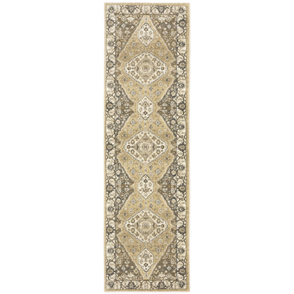 Florence Beige Grey Traditional Oriental Indoor Rug