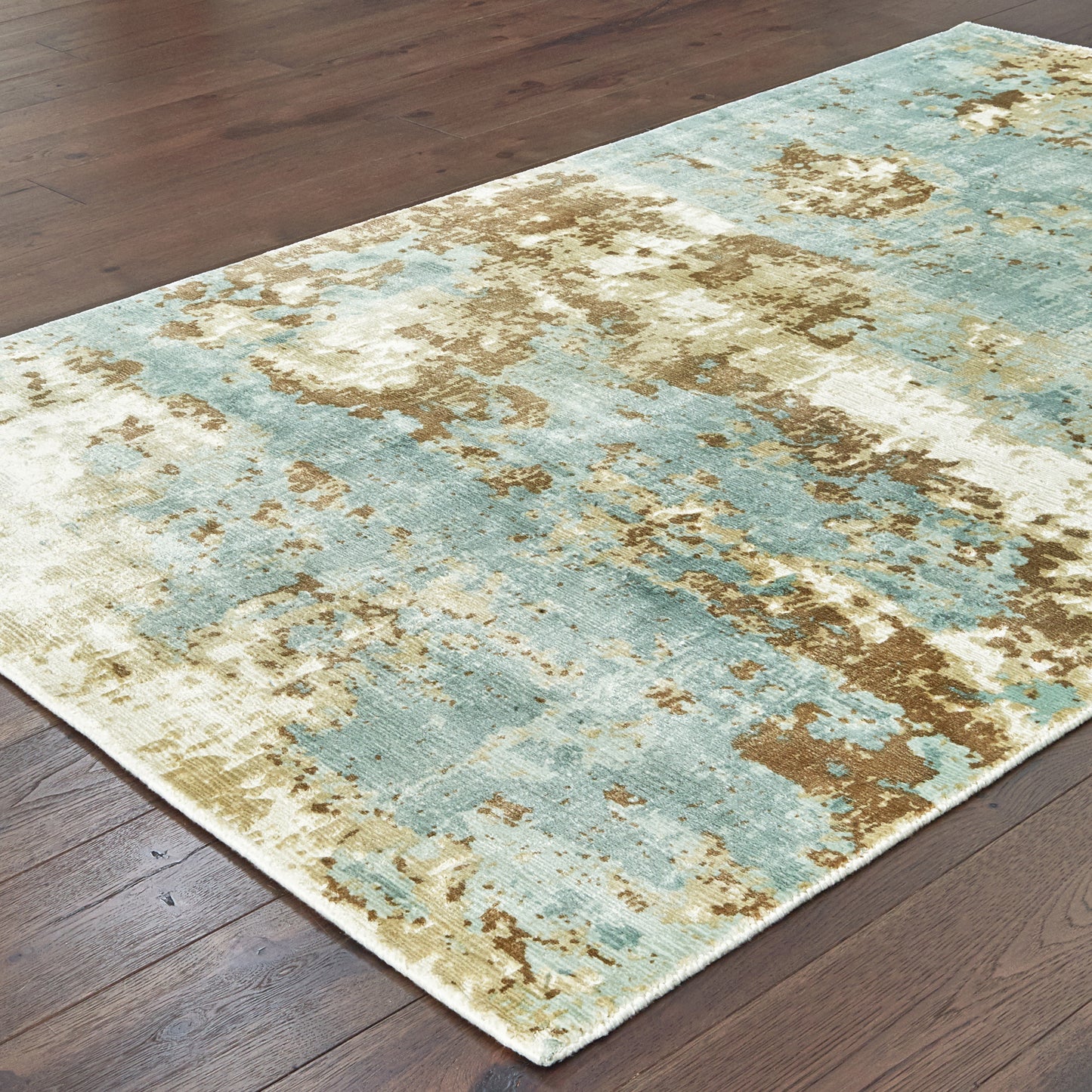 Formations Blue Brown Modern & Contemporary Abstract Indoor Rug