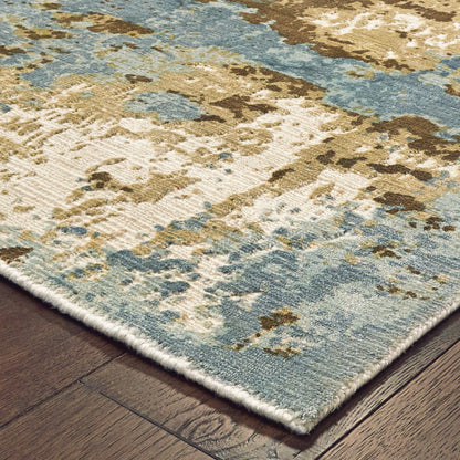 Formations Blue Brown Modern & Contemporary Abstract Indoor Rug