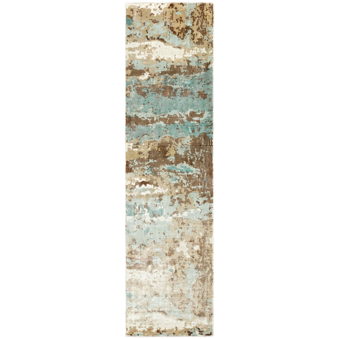 Formations Blue Brown Modern & Contemporary Abstract Indoor Rug