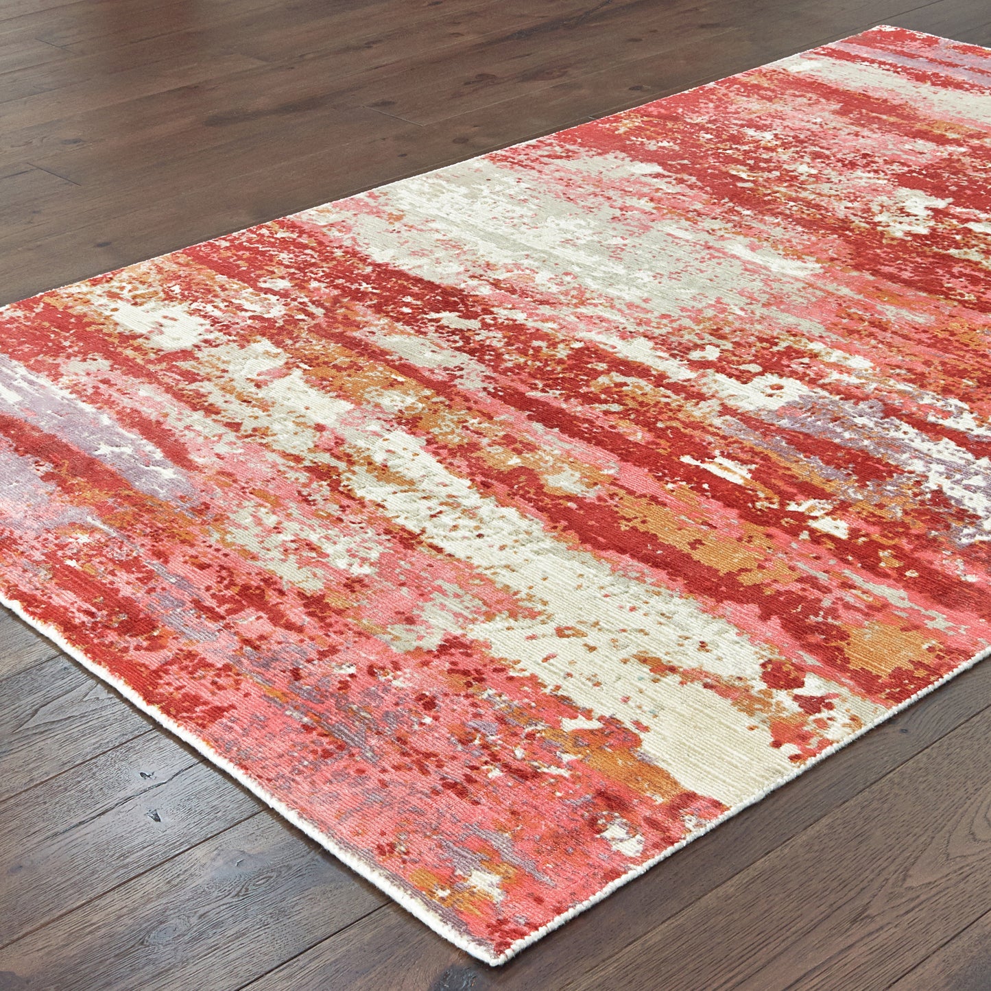 Formations Pink Red Modern & Contemporary Abstract Indoor Rug