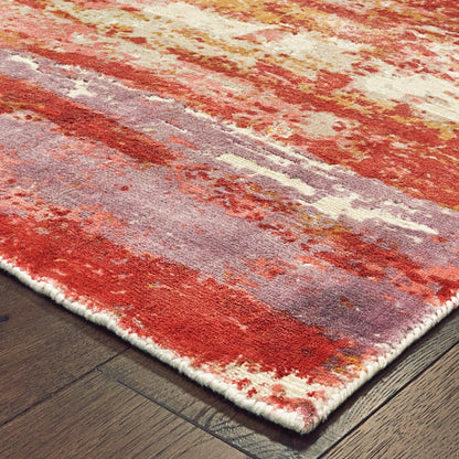 Formations Pink Red Modern & Contemporary Abstract Indoor Rug