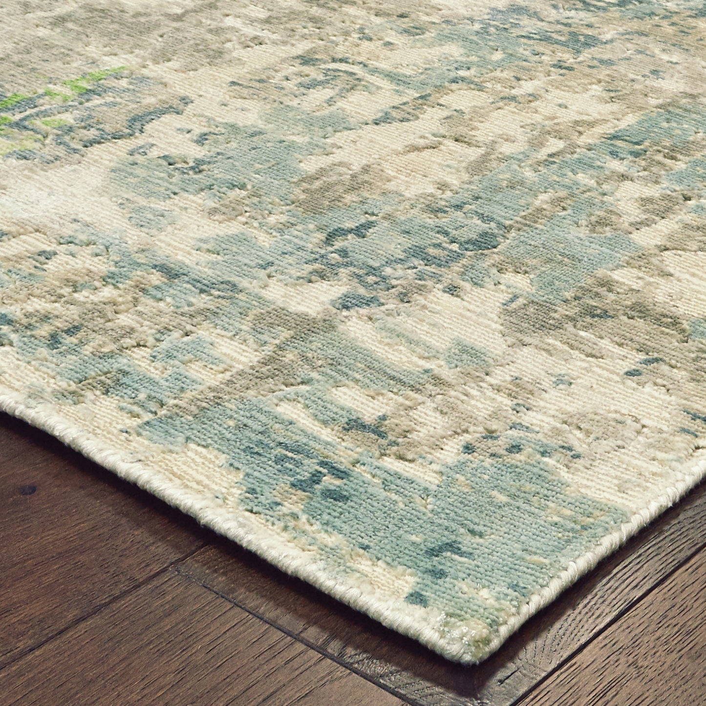 Formations Blue Green Modern & Contemporary Abstract Indoor Rug