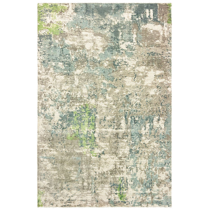 Formations Blue Green Modern & Contemporary Abstract Indoor Rug