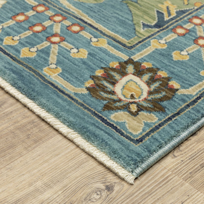 Francesca Blue Multi-colored Traditional Oriental Indoor Rug