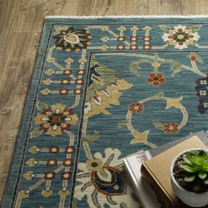 Francesca Blue Multi-colored Traditional Oriental Indoor Rug