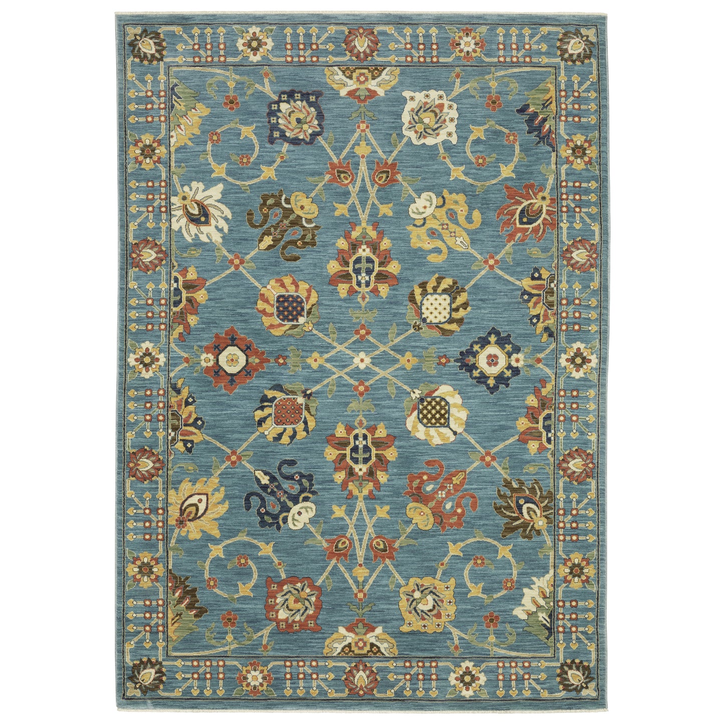 Francesca Blue Multi-colored Traditional Oriental Indoor Rug