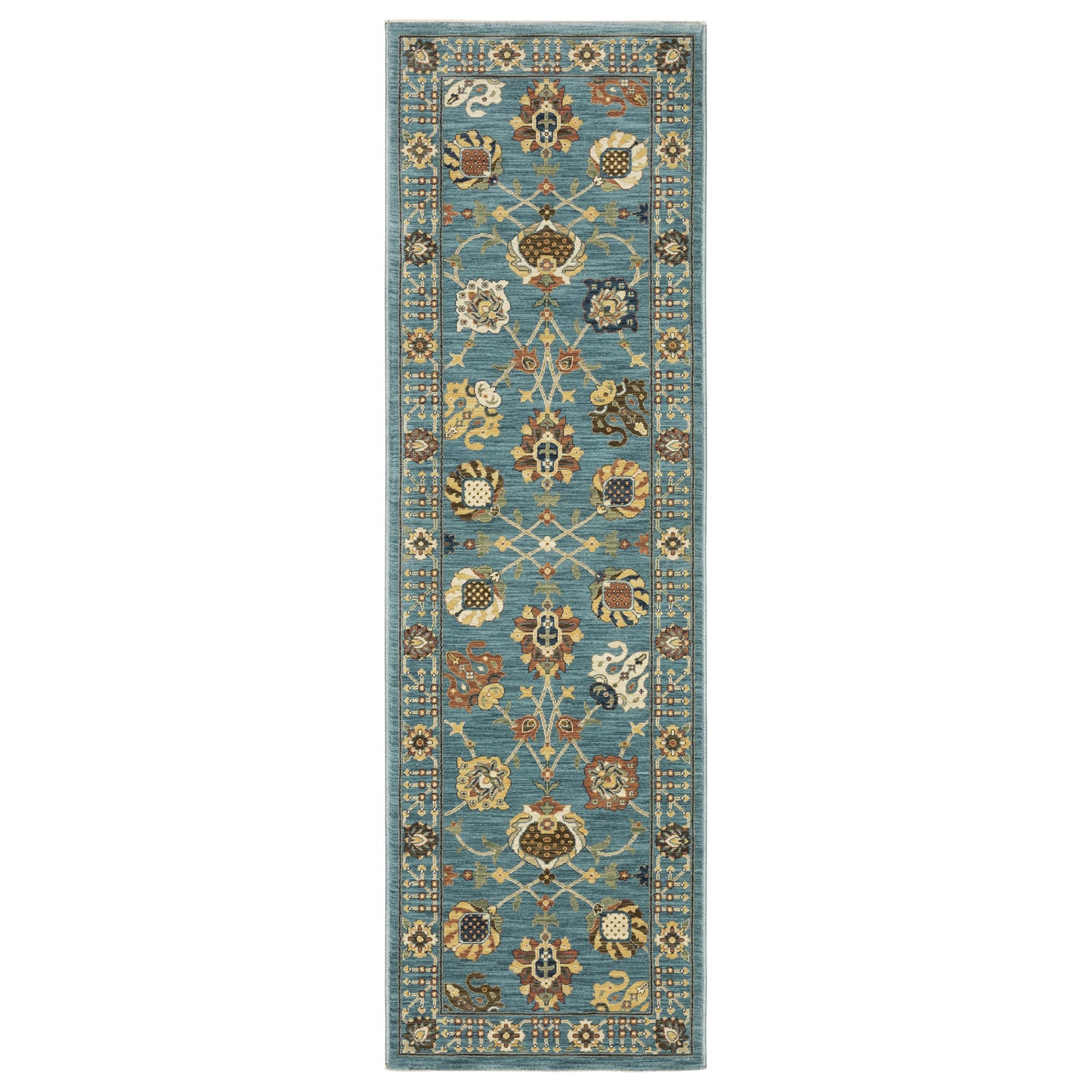 Francesca Blue Multi-colored Traditional Oriental Indoor Rug