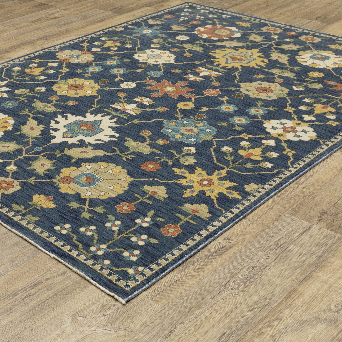 Francesca Blue Multi-colored Traditional Oriental Indoor Rug