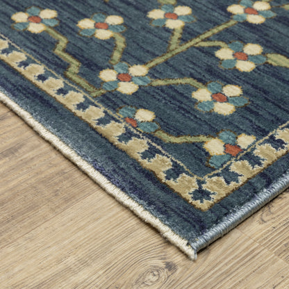 Francesca Blue Multi-colored Traditional Oriental Indoor Rug