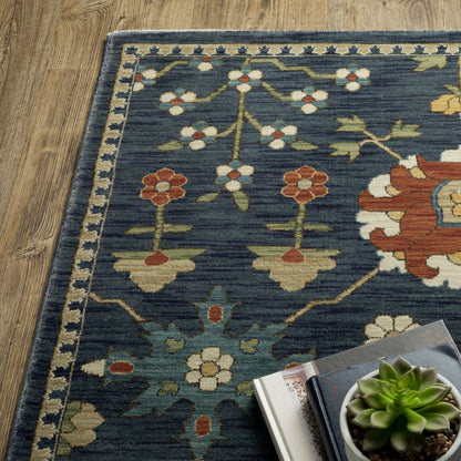 Francesca Blue Multi-colored Traditional Oriental Indoor Rug