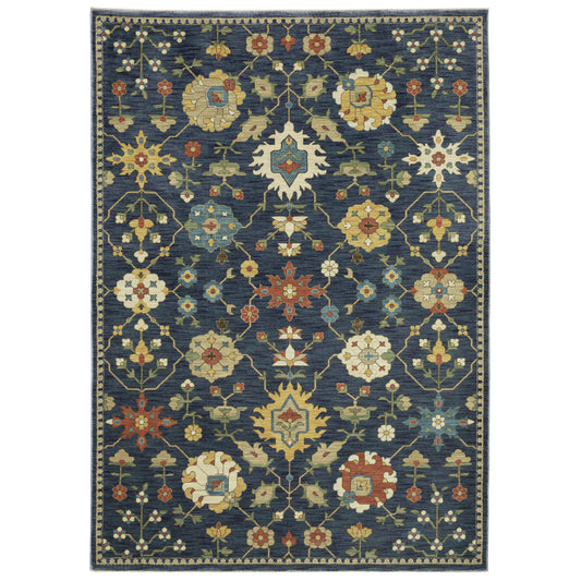 Francesca Blue Multi-colored Traditional Oriental Indoor Rug