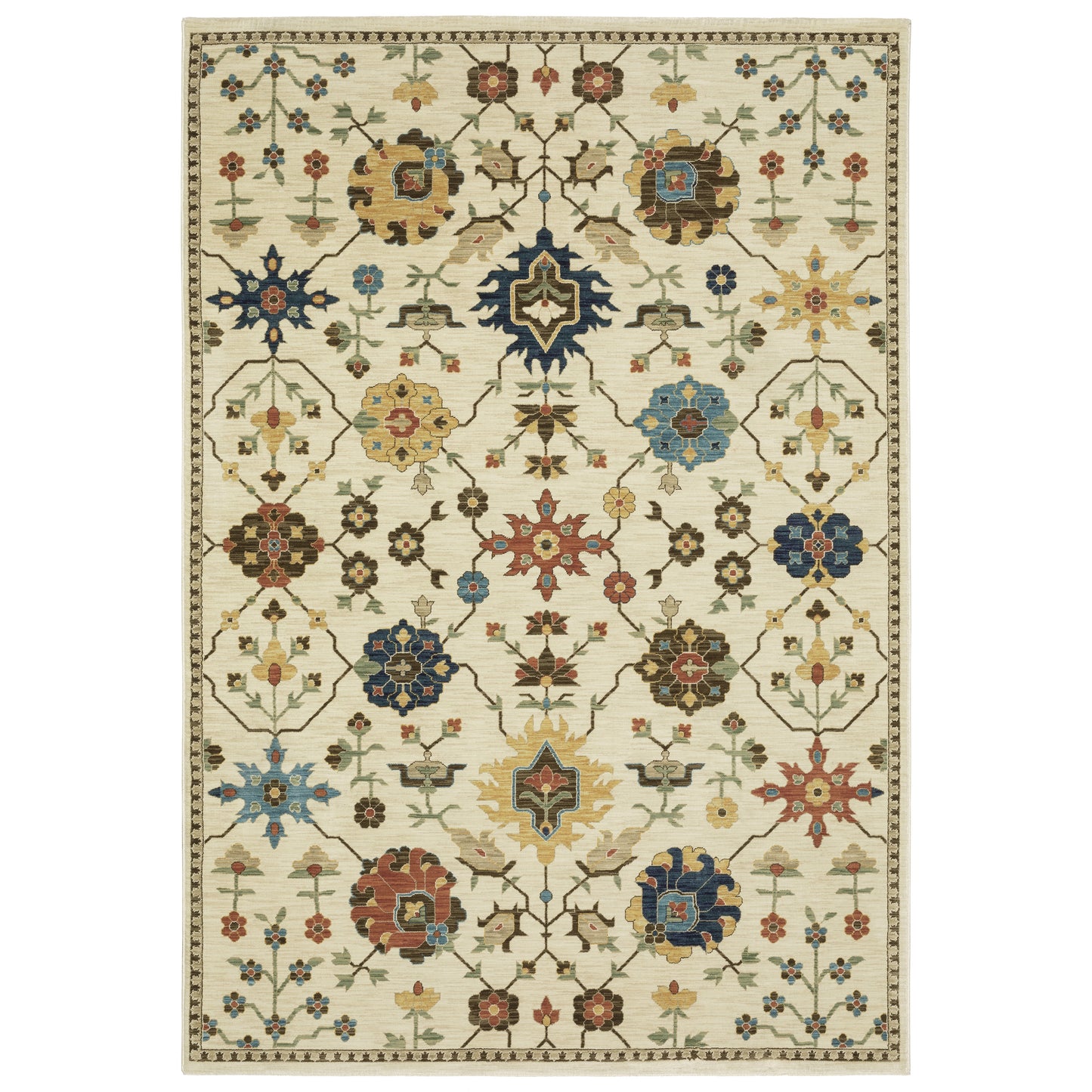 Francesca Ivory Multi-colored Traditional Oriental Indoor Rug