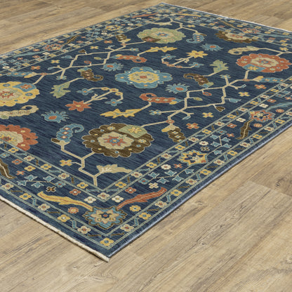 Francesca Blue Multi-colored Traditional Oriental Indoor Rug