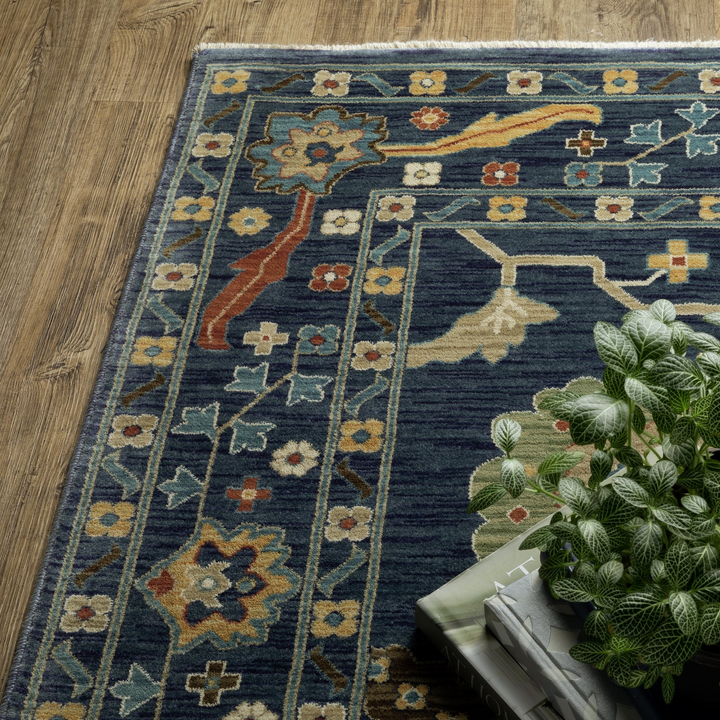 Francesca Blue Multi-colored Traditional Oriental Indoor Rug