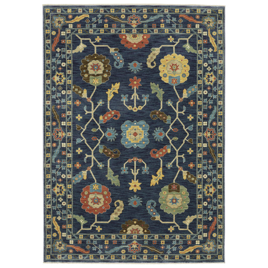 Francesca Blue Multi-colored Traditional Oriental Indoor Rug